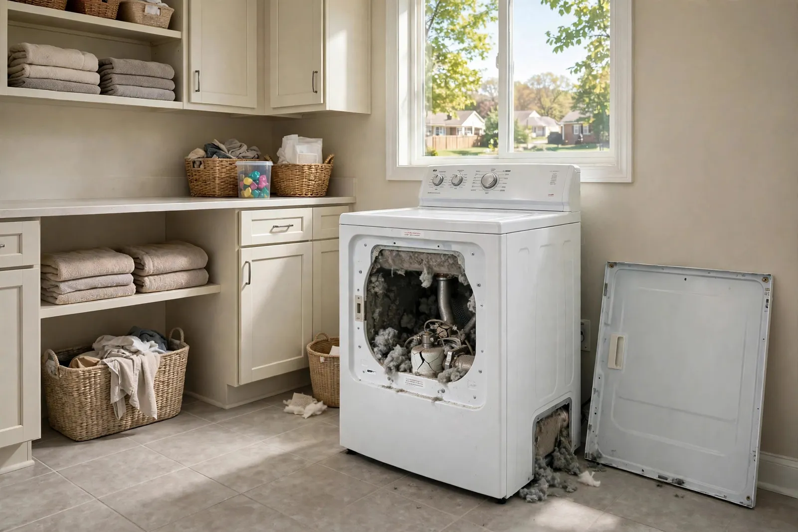 Before photo,  A Dryer That Quit Heating Mid-Cycle in Pinefield, by Waldorf Appliance Repair