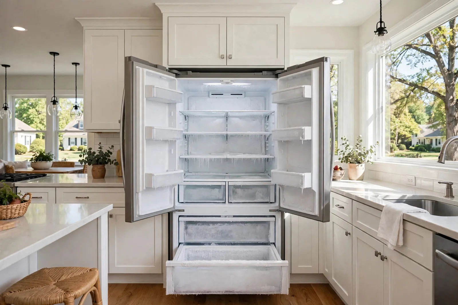 Before photo, Samsung Refrigerator Fan and Defrost Drain in Wakefield, by Waldorf Appliance Repair
